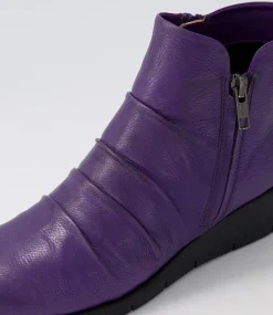 Women SUPERSOFT Boots|Comfort-Maxie Light Purple Leather Ankle Boots