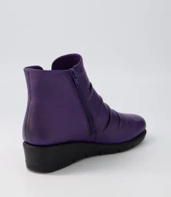 Women SUPERSOFT Boots|Comfort-Maxie Light Purple Leather Ankle Boots