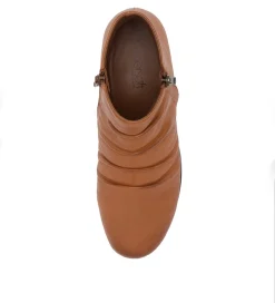 Women SUPERSOFT Boots|Comfort-Maxie New Tan Leather Ankle Boots