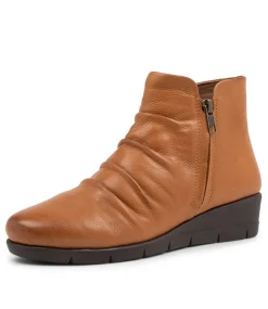 Women SUPERSOFT Boots|Comfort-Maxie New Tan Leather Ankle Boots