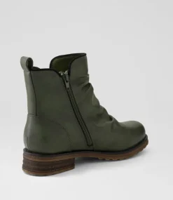 Women I LOVE BILLY Boots-Mayip Olive Ankle Boots