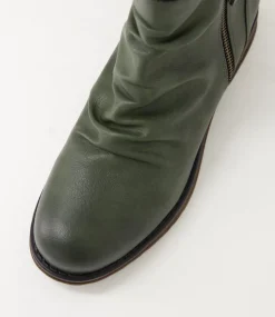 Women I LOVE BILLY Boots-Mayip Olive Ankle Boots