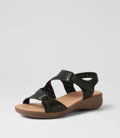 Women SUPERSOFT Comfort|Sandals-Maz2 Black Leather Sandals