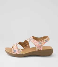 Women SUPERSOFT Comfort|Sandals-Maz2 Pastel Floral Gum Leather Sandals
