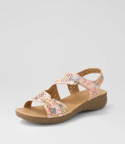 Women SUPERSOFT Comfort|Sandals-Maz2 Pastel Floral Gum Leather Sandals