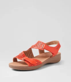Women SUPERSOFT Comfort|Sandals-Maz2 Pumpkin Gum Leather Sandals