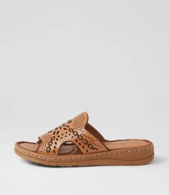 Women COLORADO Comfort|Slides-Melbas Tan Leather Slides