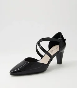 Women SUPERSOFT Comfort|Heels-Melborns2 Black Patent Leather Heels