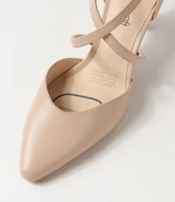 Women SUPERSOFT Comfort|Heels-Melborns2 Nude Leather Heels