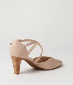 Women SUPERSOFT Comfort|Heels-Melborns2 Nude Leather Heels