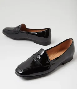 Women TOP END Loafers|Flats-Melinato Black Patent Leather Loafers
