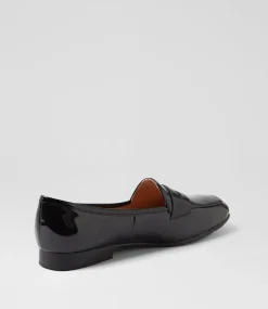 Women TOP END Loafers|Flats-Melinato Black Patent Leather Loafers
