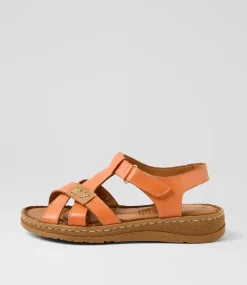 Women COLORADO Comfort|Flats-Melody Orange Leather Sandals