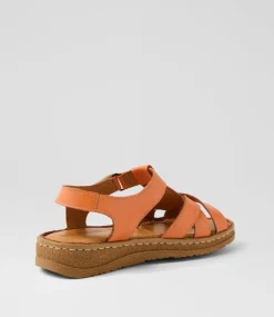 Women COLORADO Comfort|Flats-Melody Orange Leather Sandals