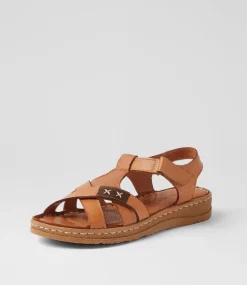 Women COLORADO Comfort|Flats-Melody Tan Leather Sandals