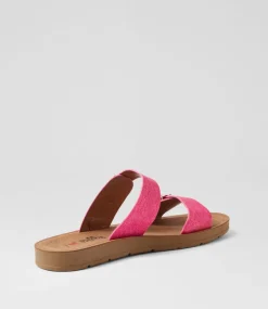 Women I LOVE BILLY Slides|Flats-Melton Pink Denim Slides