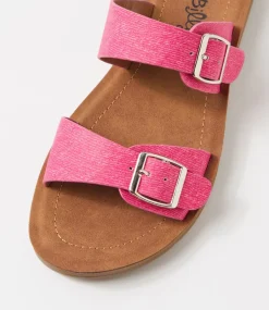 Women I LOVE BILLY Slides|Flats-Melton Pink Denim Slides
