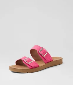 Women I LOVE BILLY Slides|Flats-Melton Pink Denim Slides
