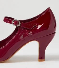 Women I LOVE BILLY Mary Janes|Heels-Mendy Wine Patent Pu Mary Jane Heels