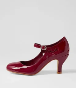 Women I LOVE BILLY Mary Janes|Heels-Mendy Wine Patent Pu Mary Jane Heels