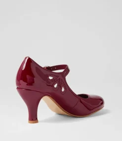 Women I LOVE BILLY Mary Janes|Heels-Mendy Wine Patent Pu Mary Jane Heels