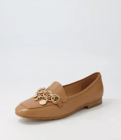 Women TOP END Flats-Mennat Dark Tan Leather Flat Shoes