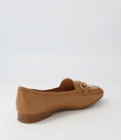 Women TOP END Flats-Mennat Dark Tan Leather Flat Shoes
