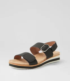 Women I LOVE BILLY Flats|Sandals-Merella Black Sandals