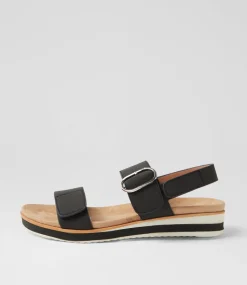 Women I LOVE BILLY Flats|Sandals-Merella Black Sandals