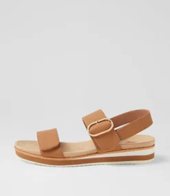 Women I LOVE BILLY Flats|Sandals-Merella Tan Nubuck Pu Sandals