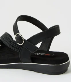 Women I LOVE BILLY Flats|Sandals-Merleo Black Sandals