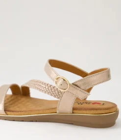 Women I LOVE BILLY Flats|Sandals-Merleo Rose Gold Multi Sandals