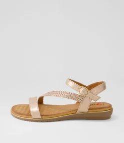Women I LOVE BILLY Flats|Sandals-Merleo Rose Gold Multi Sandals
