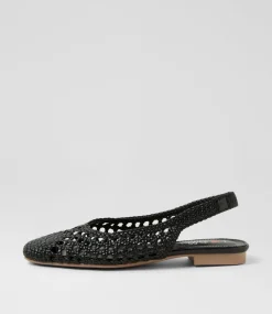 Women I LOVE BILLY Flats-Merson Black Weave Flat Shoes