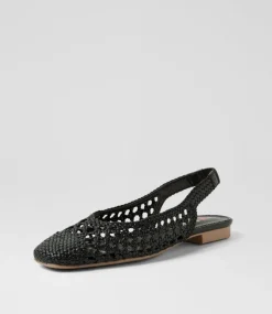Women I LOVE BILLY Flats-Merson Black Weave Flat Shoes