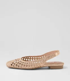Women I LOVE BILLY Flats-Merson Rose Gold Weave Flat Shoes