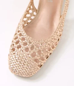 Women I LOVE BILLY Flats-Merson Rose Gold Weave Flat Shoes