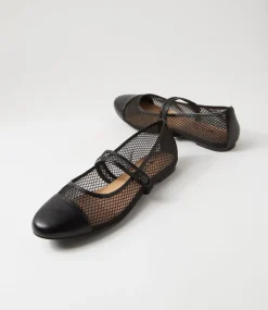 Women I LOVE BILLY Flats-Meshette Black Mesh Flat Shoes