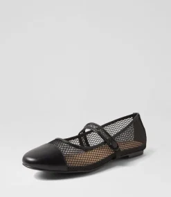 Women I LOVE BILLY Flats-Meshette Black Mesh Flat Shoes