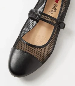 Women I LOVE BILLY Flats-Meshette Black Mesh Flat Shoes