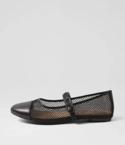Women I LOVE BILLY Flats-Meshette Black Mesh Flat Shoes
