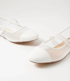 Women I LOVE BILLY Flats-Meshette White Mesh Flat Shoes
