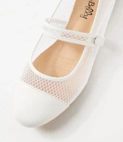 Women I LOVE BILLY Flats-Meshette White Mesh Flat Shoes