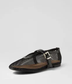 Women I LOVE BILLY Flats-Meshine Black Patent Pu Mesh Flat Shoes