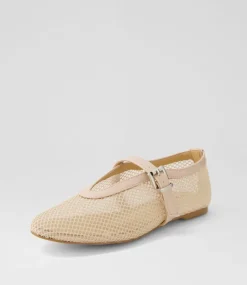 Women I LOVE BILLY Flats-Meshine Nude Patent Pu Mesh Flat Shoes