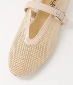 Women I LOVE BILLY Flats-Meshine Nude Patent Pu Mesh Flat Shoes