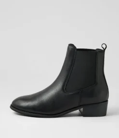 Women DIANA FERRARI Boots-Metah Black Leather Chelsea Boots