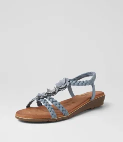 Women I LOVE BILLY Flats|Sandals-Meten Mid Blue Sandals