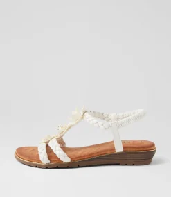 Women I LOVE BILLY Flats|Sandals-Meten White Sandals
