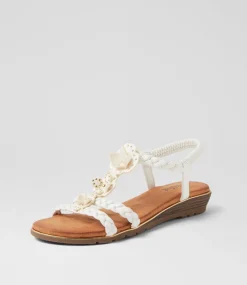 Women I LOVE BILLY Flats|Sandals-Meten White Sandals